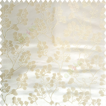 Beige cream color floral designs beautiful embroidery complete floral twigs pattern polyester base fabric with thick main curtain