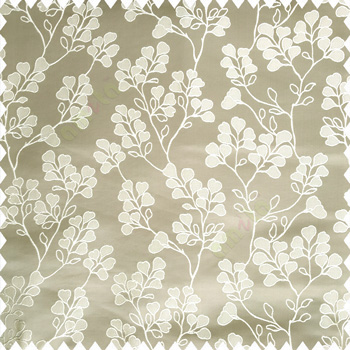 Cream grey color floral designs beautiful embroidery complete floral twigs pattern polyester base fabric with thick main curtain