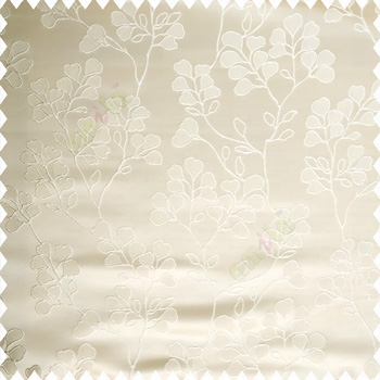 Beige gold color floral designs beautiful embroidery complete floral twigs pattern polyester base fabric with thick main curtain