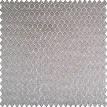 Grey silver color geometric designs texture finished background hexagon patterns polyester base thick fabric main curtain