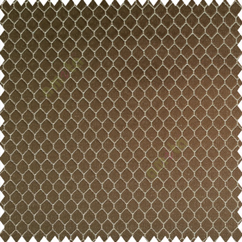 Silver brown color geometric designs texture finished background hexagon patterns polyester base thick fabric main curtain