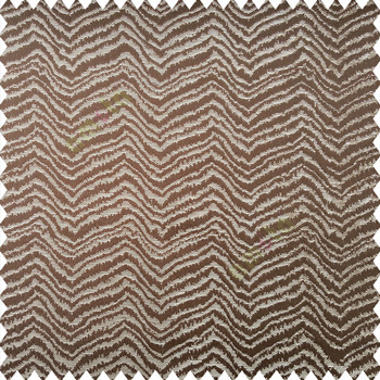 Silver brown color horizontal zigzag texture flowing lines weaving thin patterns polyester base thick fabric main curtain