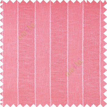 Pink color vertical parallel stripes texture finished with polyester transparent net finished base fabric small texture gradients sheer curtain