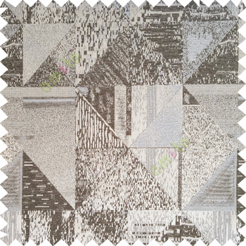 Black silver color geometric designs texture finished triangles rectangular shapes polyester base fabric main curtain