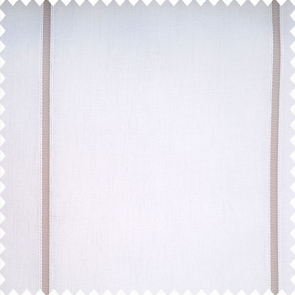 Off white color complete texture finished background vertical light brown color small dots stripes with borders transparent background sheer curtain
