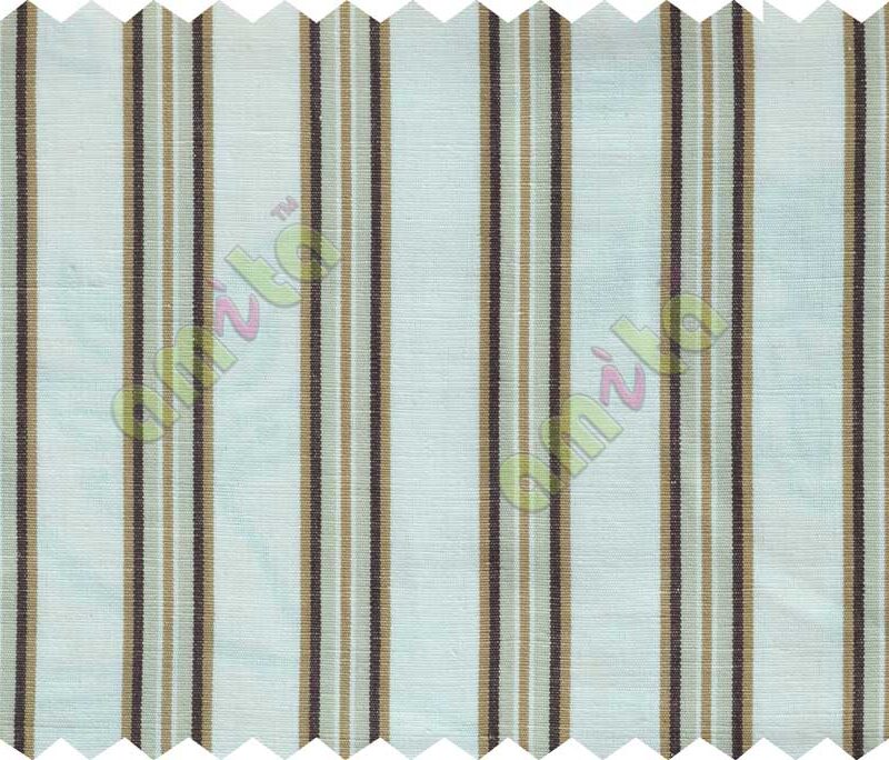 White beige brown stripes main cotton curtain designs