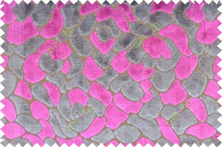 Pink grey brown color floral design poly sofa fabric - 113023