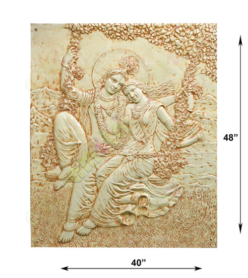 Beige brown colour radha krishna with jhula