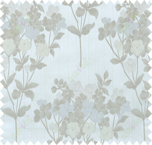 Beige brown grey natural floral design polycotton main curtain designs