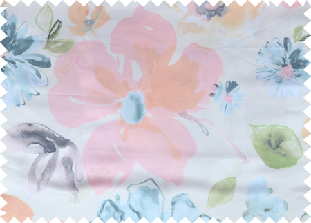 Pink green blue black  colour natural floral pattern with digital print poly main curtains design