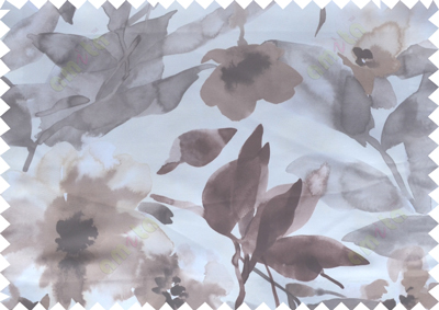 Brown white grey pink digital spring seasons flower pattern poly main curtains design