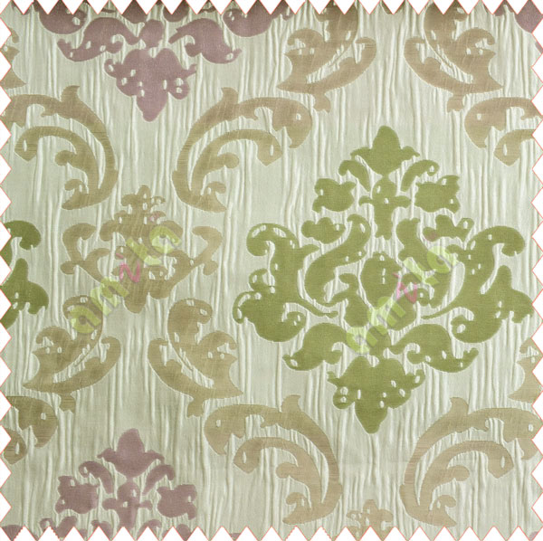 Big damask contemporary pink green peach silver crush technical polyester main curtain designs