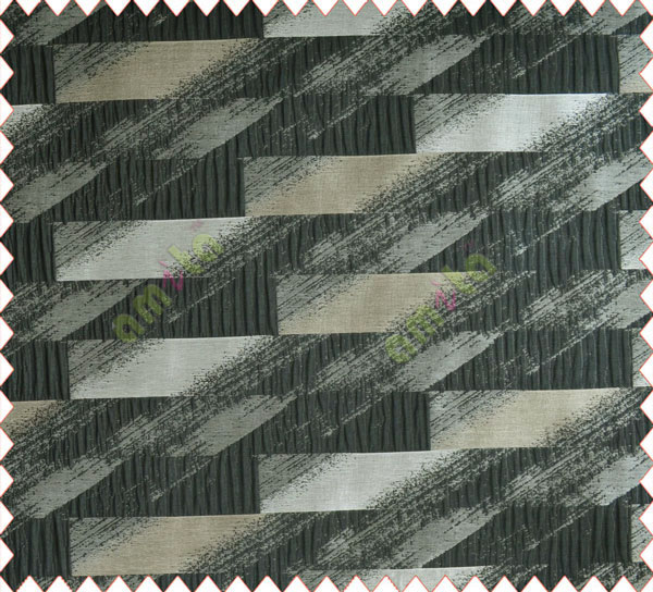 Rectangular brick slate design black brown grey crush technical polyester main curtain designs