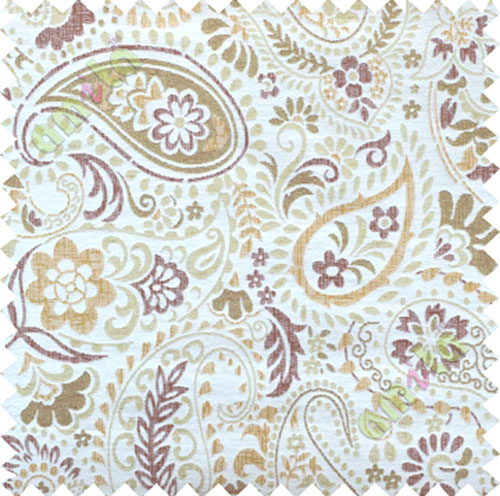 Blue white floral paisley poly main curtain designs
