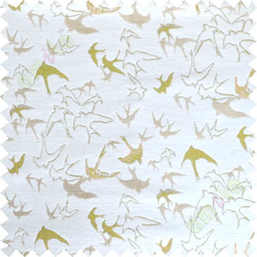Green white flying falcon poly main curtain designs