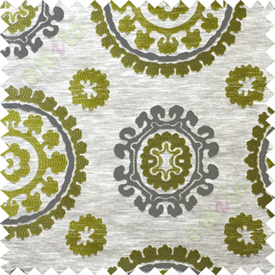 Green grey quatrefoil poly main curtain designs