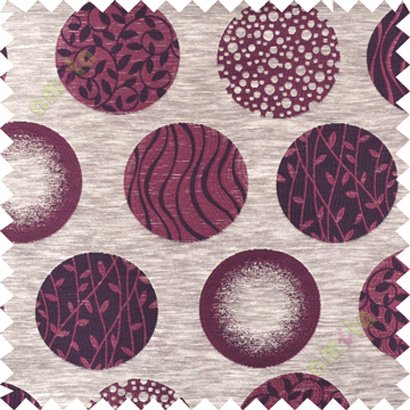 Maroon brown geometric polycotton main curtain designs