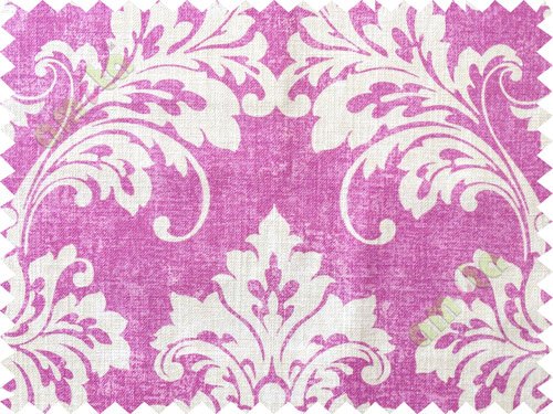 Pink white damask cotton main curtain designs