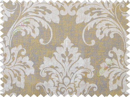 Yellow  grey damask cotton main curtain designs