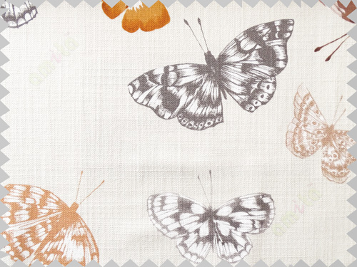 Brown white butterfly cotton main curtain designs