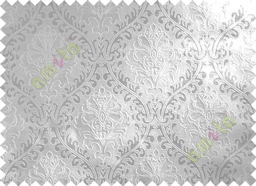 Grey Damask Polycotton Main Curtain-Designs