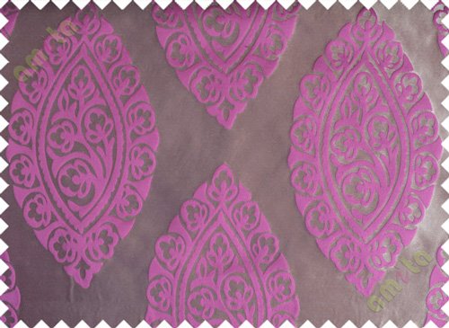 Pink brown motif poly main curtain designs