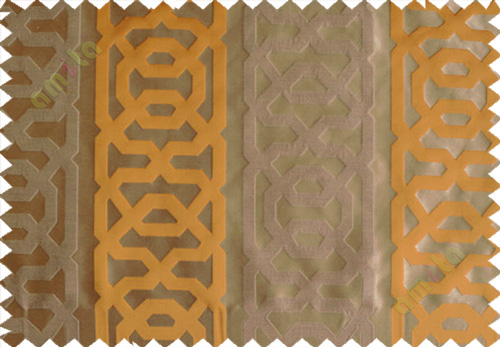 Yellow brown vertical weave polycotton main curtain designs