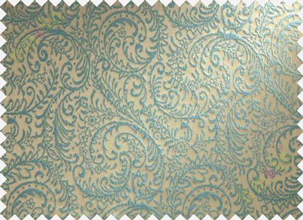 Blue brown trendy traditional poly main curtain designs