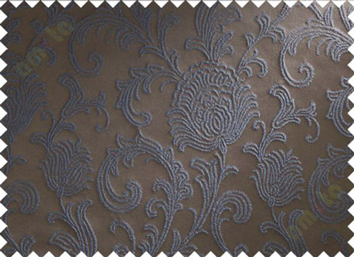 Brown blue floral poly main curtain designs