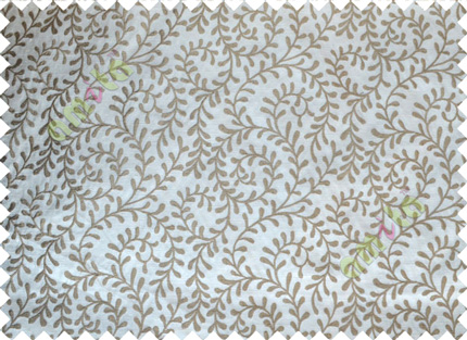 White Beige Color Vine Creeper Pattern Polycotton Main Curtain-Designs
