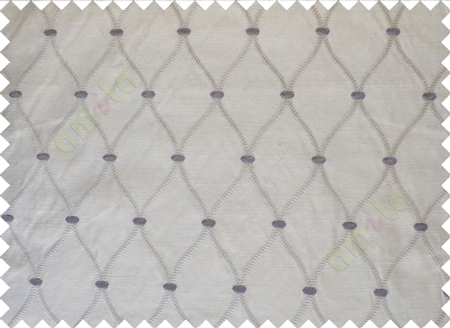 Beige Purple Emb Safavieh Moroccan Pattern Polycotton Main Curtain-Designs