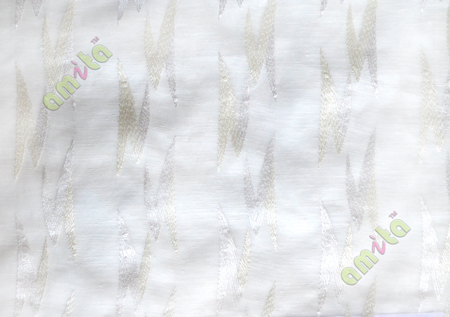 White embroidery zigzag contemporary poly sheer curtain designs