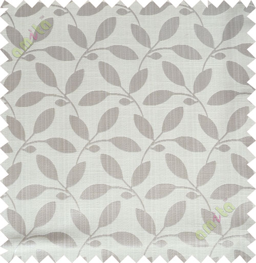 Beige leafy design polycotton main curtain designs