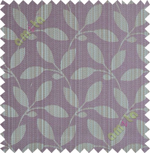 Dark purple leafy design polycotton main curtain designs