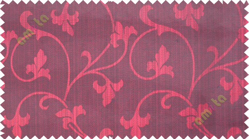 Red botanical design polycotton main curtain designs
