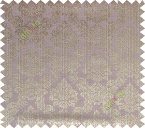 Brown purple grey traditional damask design poly main curtain designs