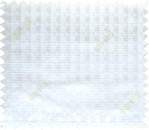 Pure white geometric half circle vertical lines poly main curtain designs
