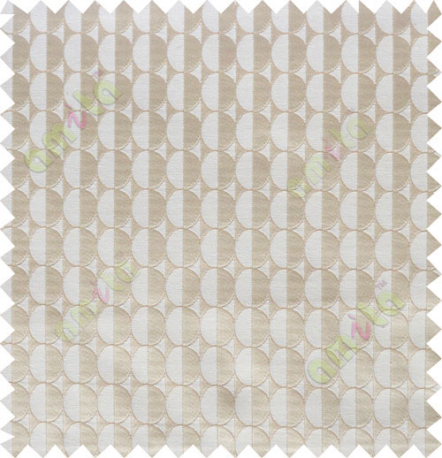 Beige half white geometric half circle vertical lines poly main curtain designs