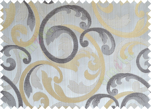 Yellow grey black cololur beautiful traditional design poly main curtain designs