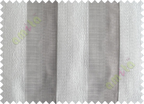 Brown Silver Wide Vertical Stripes Poly Main Curtain-Designs