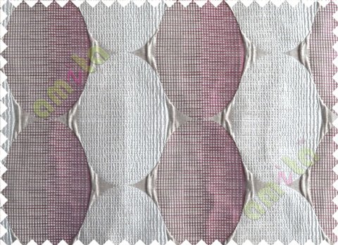 Pink Silver Brown Geometric Design Poly Main Curtain-Designs