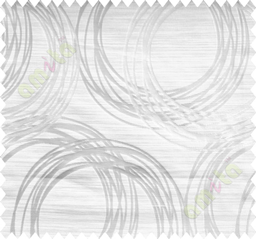 White Beige Geometric Design Polycotton Main Curtain-Designs