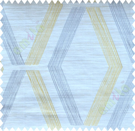 Yellow Grey Brown Quilt Diamond Finish Polycotton Main Curtain-Designs
