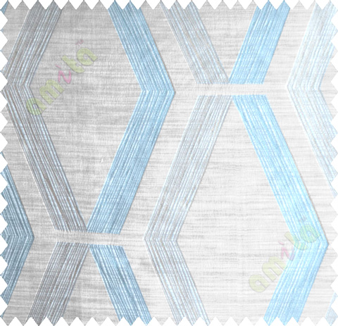 Blue Brown Quilt Diamond Finish Polycotton Main Curtain-Designs
