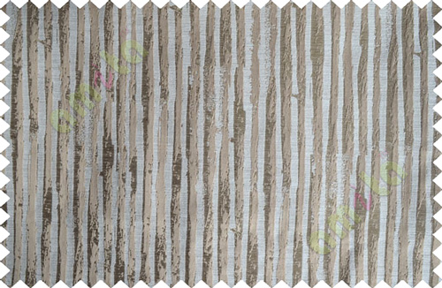 Beige Brown Vertical Natural Wooden Stripes Polycotton Main Curtain-Designs