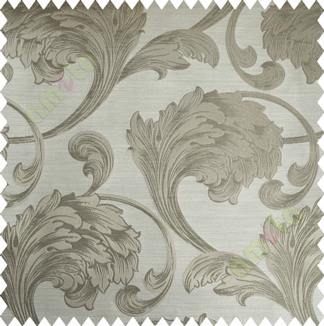 Beige Traditional Floral Design Polycotton Main Curtain-Designs