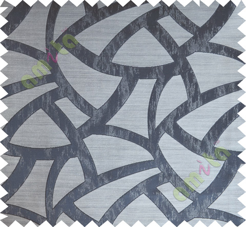 Black Brown Abstract Polycotton Main Curtain-Designs
