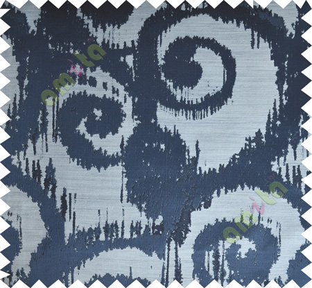 Black Brown Motif Polycotton Main Curtain-Designs