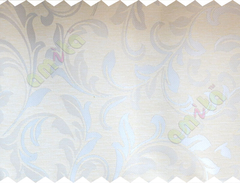 Beige silver traditional leafy poly fabric main curtain designs