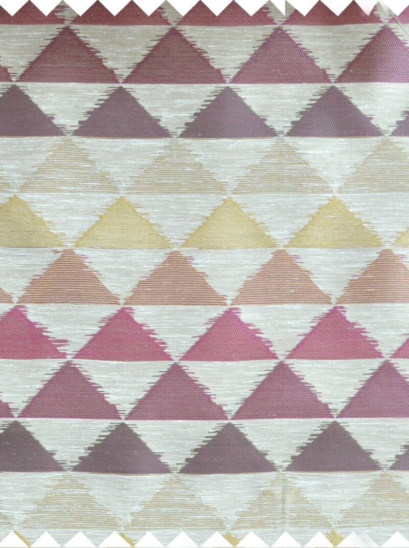 Purple Green Brown Geometric Triangle Design Poly Fabric Main Curtain-Designs